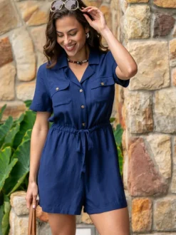 Pour Moi Textured Woven Utility Playsuit