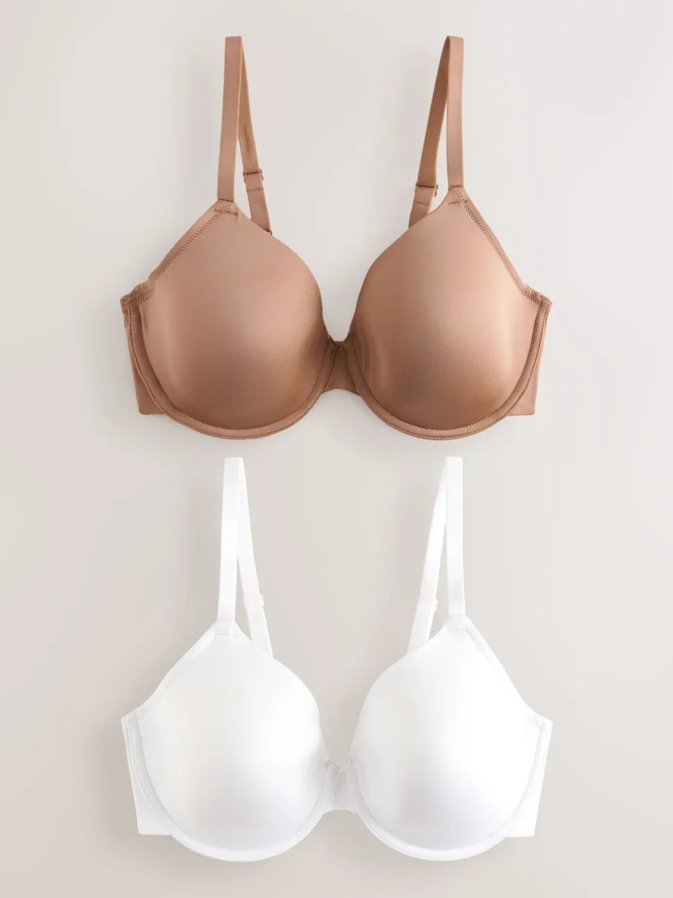 Praline huidskleur/wit - A-E Afvlakkende Ultimate Comfort Beha's 2 Verpakking
