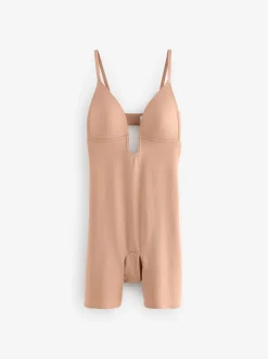 Praline nude - Bodysuit met een middelmatige vorm voor buikcontrole, diepe, gladde bovenbenen