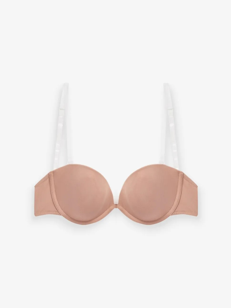 Praline nude - Nude beha voor een glad silhouet zonder bandjes met transparante achterkant