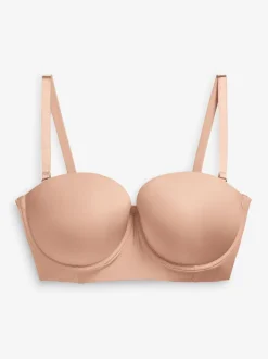 Praline nude - Strapless beha voor mooi silhouet met licht vulling en lage achterkant, cupmaat DD+