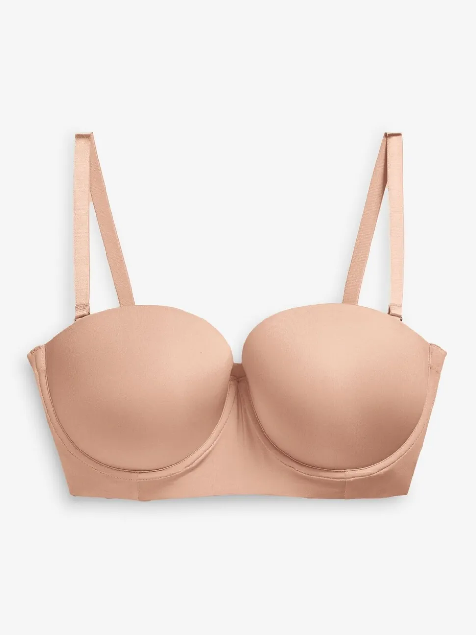 Praline nude - Strapless beha voor mooi silhouet met licht vulling en lage achterkant, cupmaat DD+