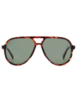 Prive Revaux Oversized Pilot Sunglasses in Havana