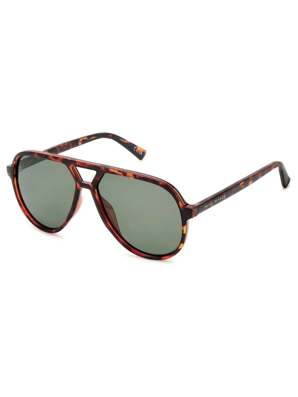 Prive Revaux Oversized Pilot Sunglasses in Havana