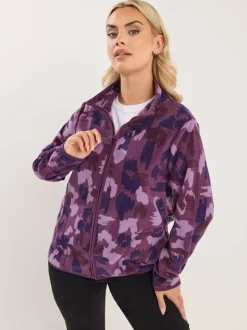 Purple Scribble - Yours Curve Active Fleece