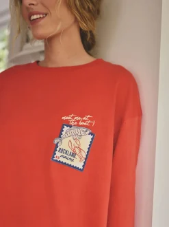 Red Stripe Fish - Tricot pyjama met korte mouwen