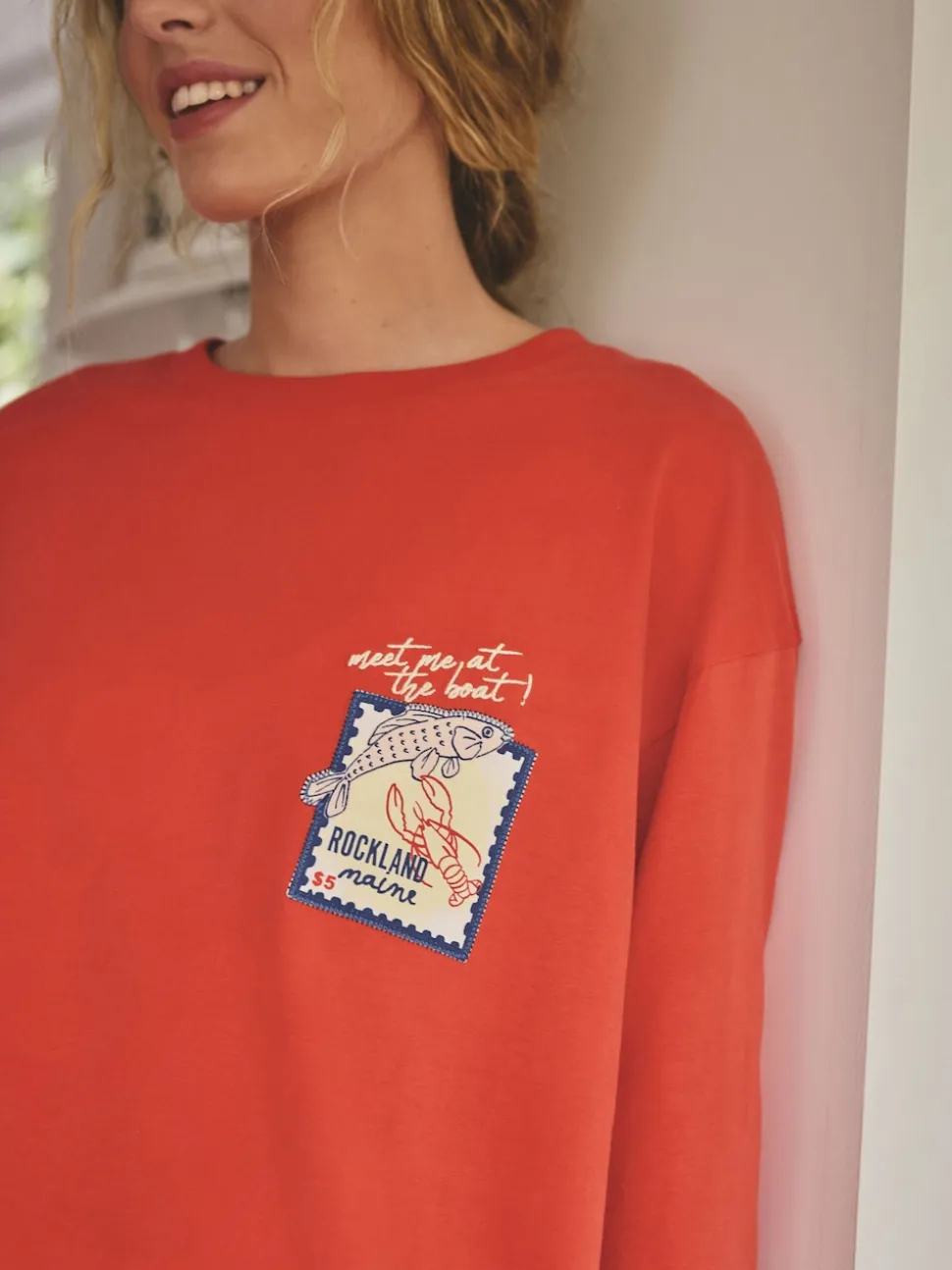 Red Stripe Fish - Tricot pyjama met korte mouwen