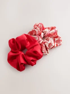 Red Valentine Patchwork - Oversized Scrunchies 2 Pack