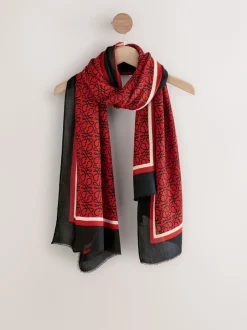 Red/Black Swirl - Lichte sjaal