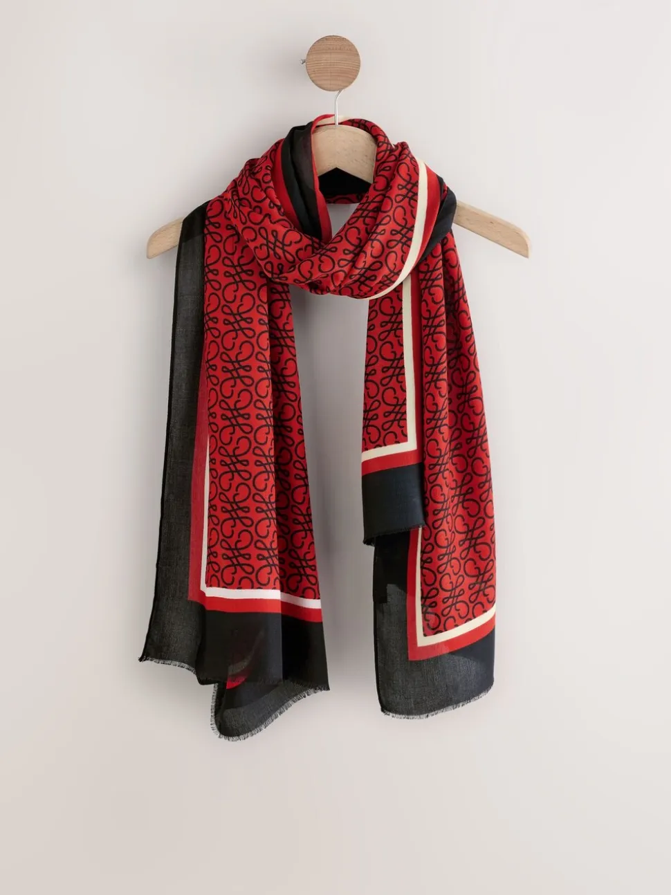 Red/Black Swirl - Lichte sjaal