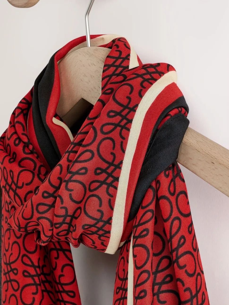 Red/Black Swirl - Lichte sjaal
