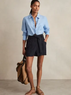 Reiss Avril Belted Button Tab Shorts