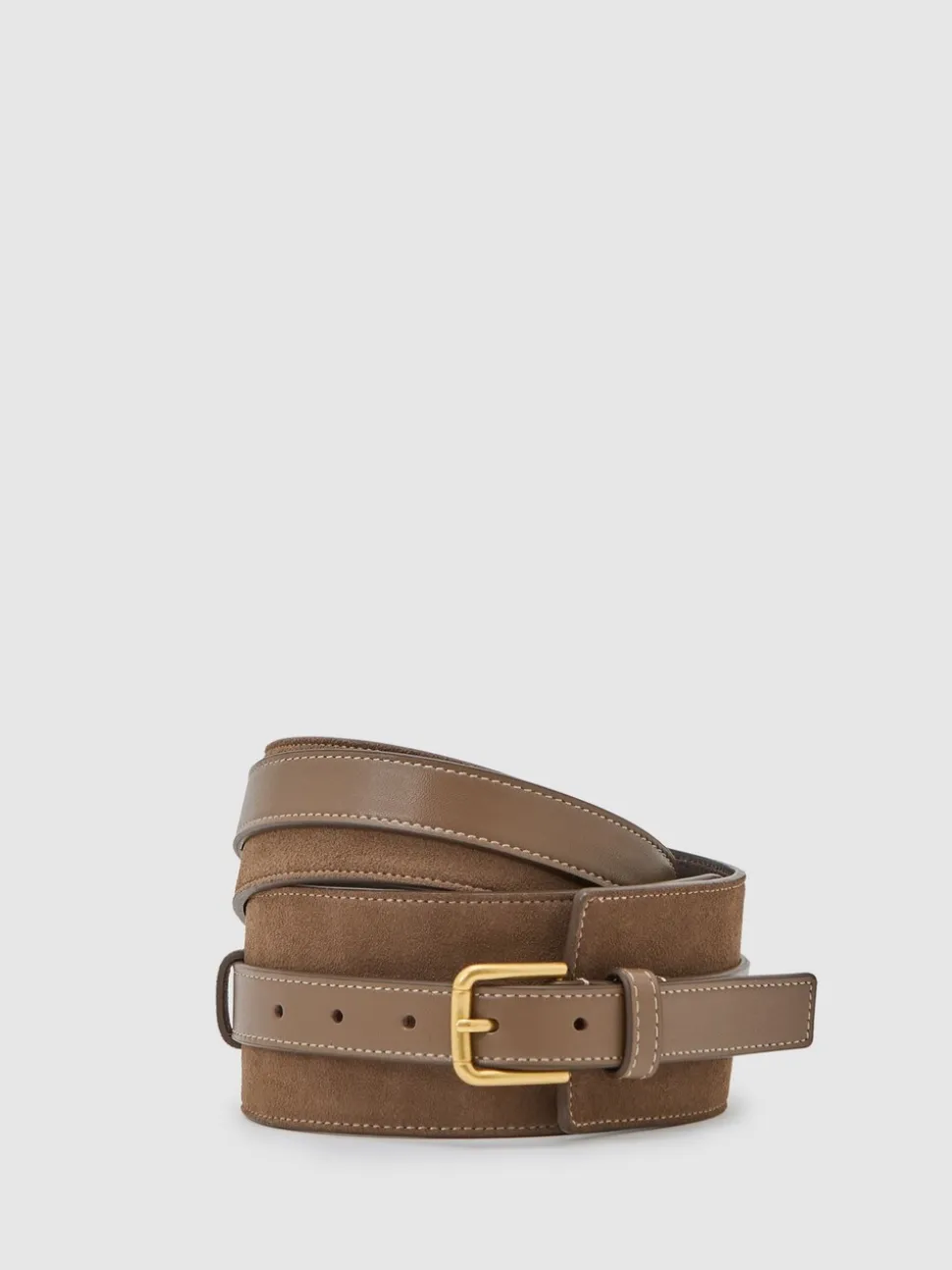 Reiss Beatrix Leather and Suede Corset Waist Belt