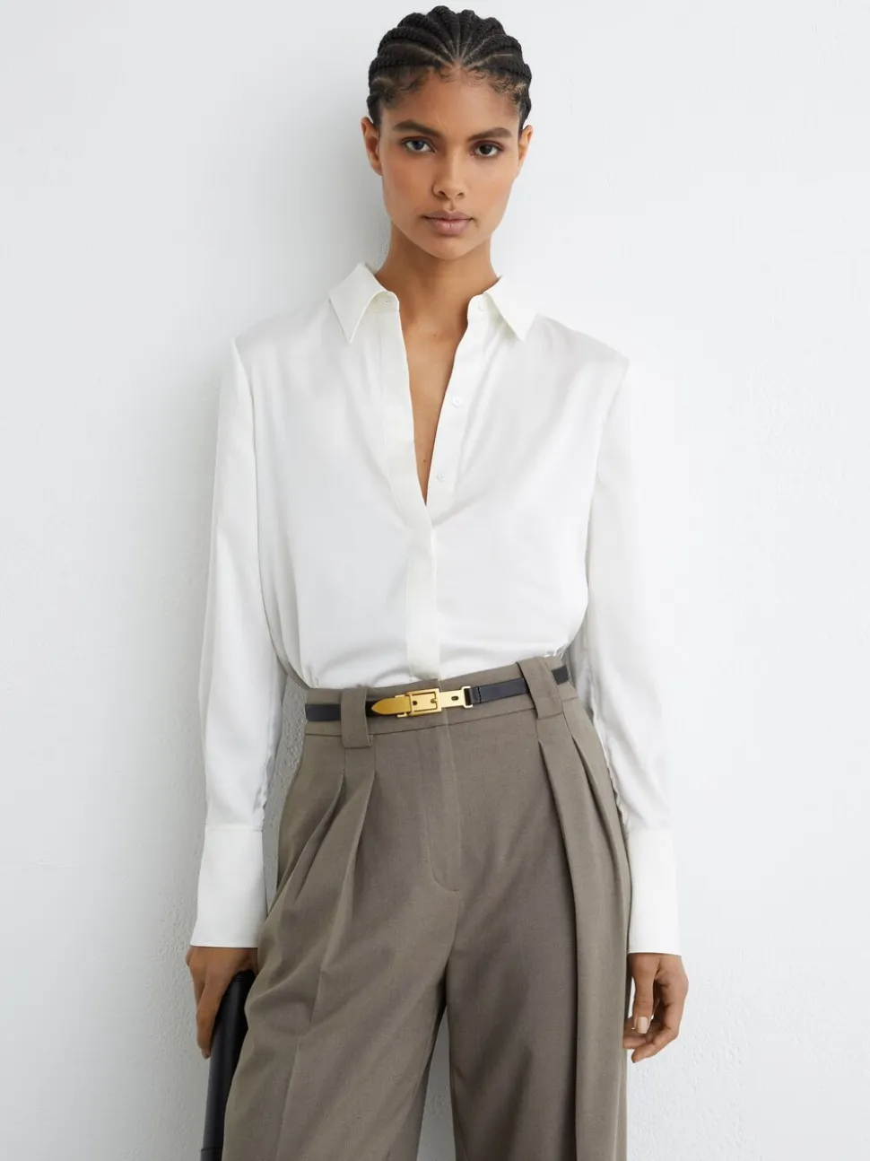 Reiss Cora Leather Buckle-Hardware Belt