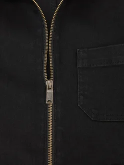 Reiss Danie Wide-Leg Zip-Through Denim Jumpsuit