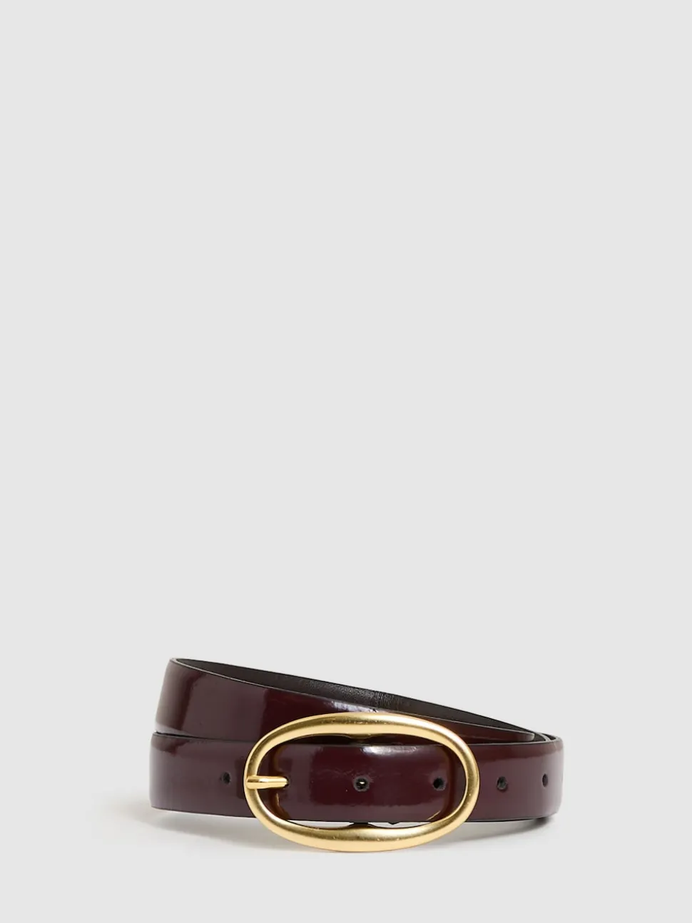 Reiss Drew Patent Leather Oval Buckle Belt