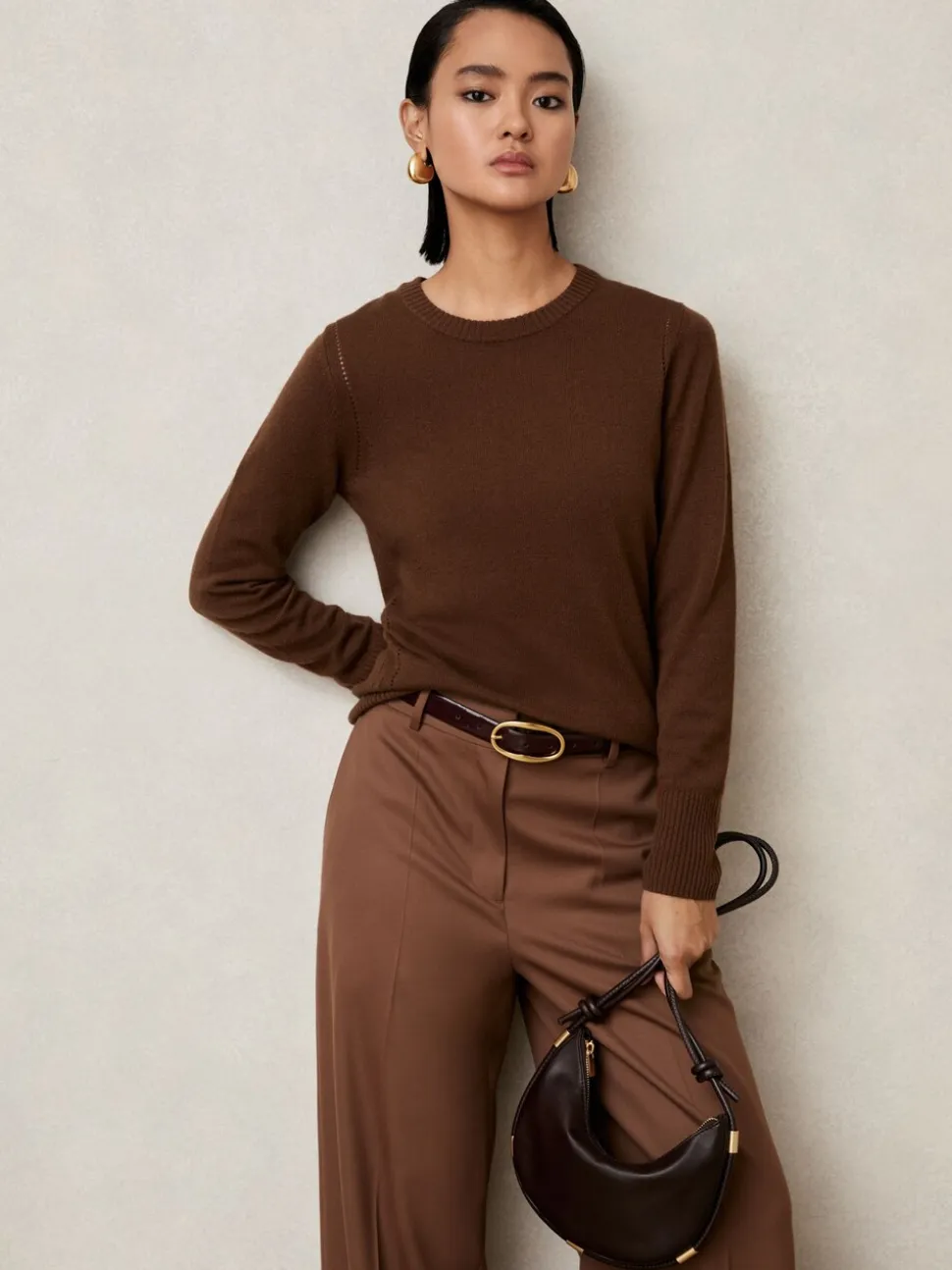 Reiss Drew Patent Leather Oval Buckle Belt