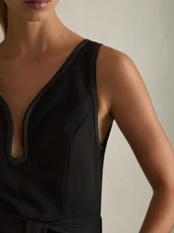 Reiss Eva mouwloze jumpsuit met wijde pijpen en gebogen halslijn