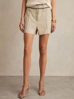 Reiss Fawn linnen Whipstitch shorts