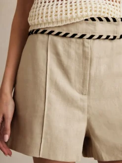 Reiss Fawn linnen Whipstitch shorts