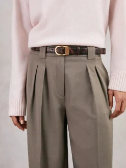 Reiss Hazel Leren Riem met Gebogen Gesp