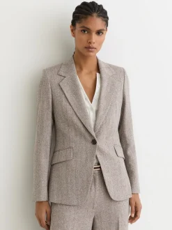 Reiss Isla Single-Breasted Textured Blazer