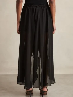 Reiss Lucie doorschijnende high-low short met bovenlaag