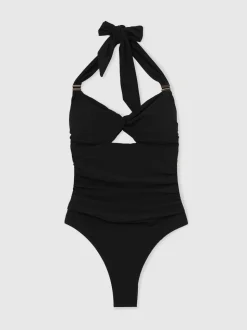 Reiss Marta Cut-Out Halter-Neck Swimsuit