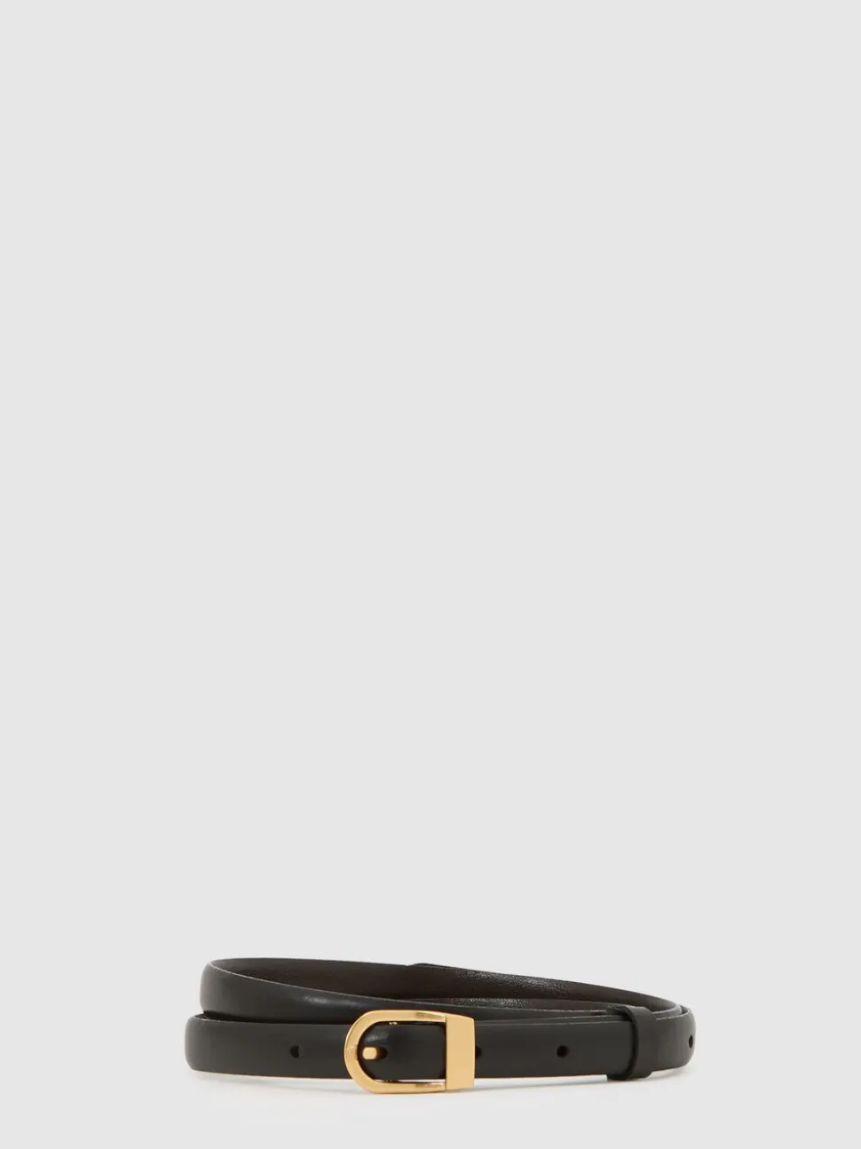 Reiss Mila Leather Mini-Buckle Belt