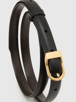 Reiss Mila Leather Mini-Buckle Belt