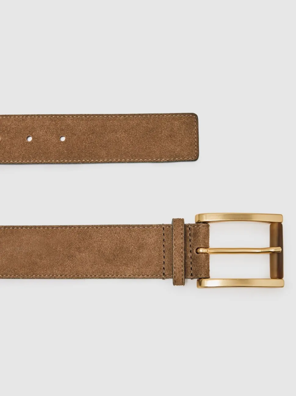 Reiss Rosie suède riem met vierkante rolgesp