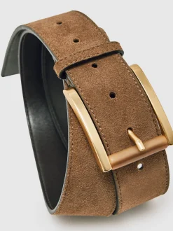Reiss Rosie suède riem met vierkante rolgesp