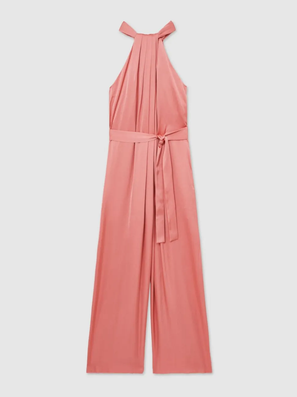 Reiss Rosin satijnen wijde pijpen gedrapeerde jumpsuit