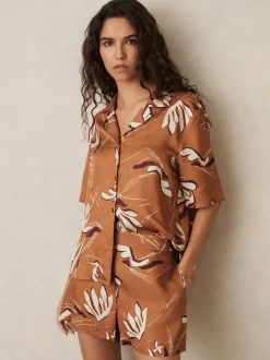 Reiss Sammie Short van keperstof met print