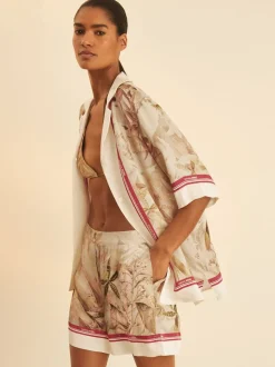Reiss Santana Reiss | NYBG Satijn shorts met bloemenprint