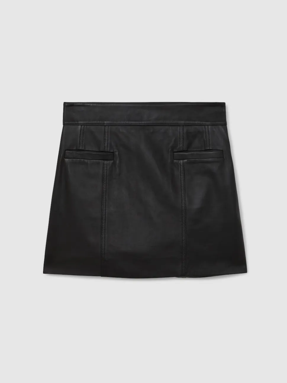 Reiss Seema Leather Welt Pocket Mini Skirt