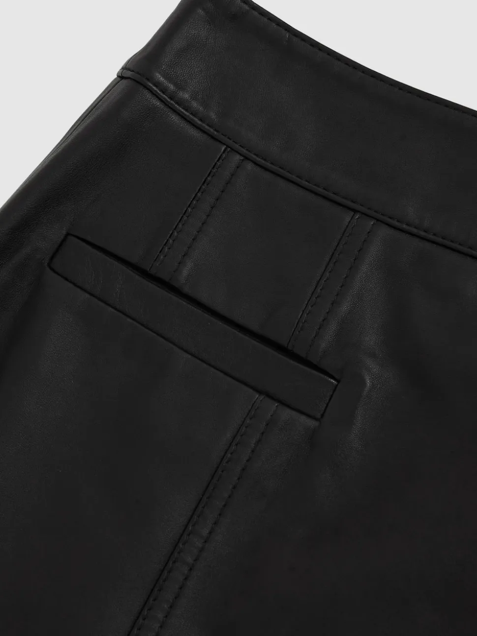 Reiss Seema Leather Welt Pocket Mini Skirt