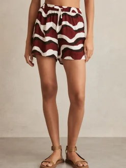 Reiss Wave-shorts met print en trekkoord