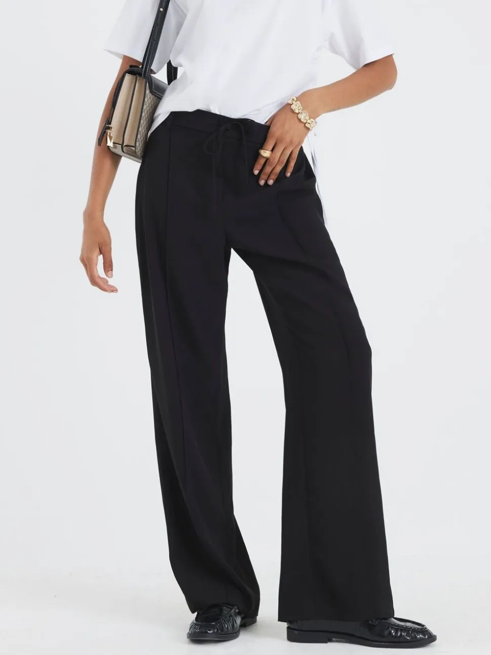 River Island Elasticated Waist Smart Joggers
