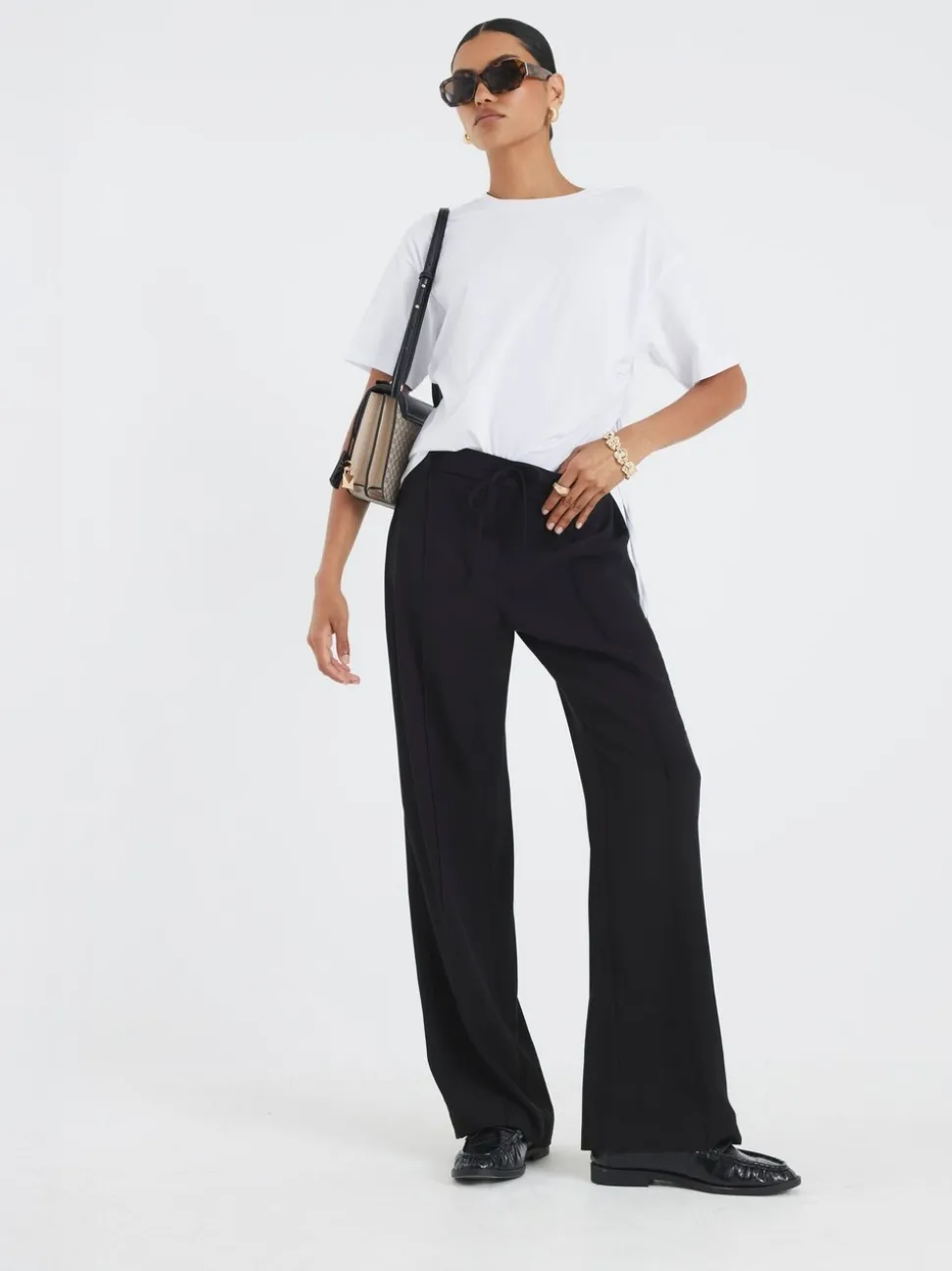 River Island Elasticated Waist Smart Joggers