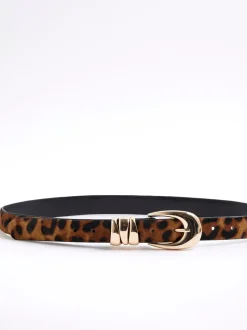 River Island Leopard Print Triple Keeper Belt