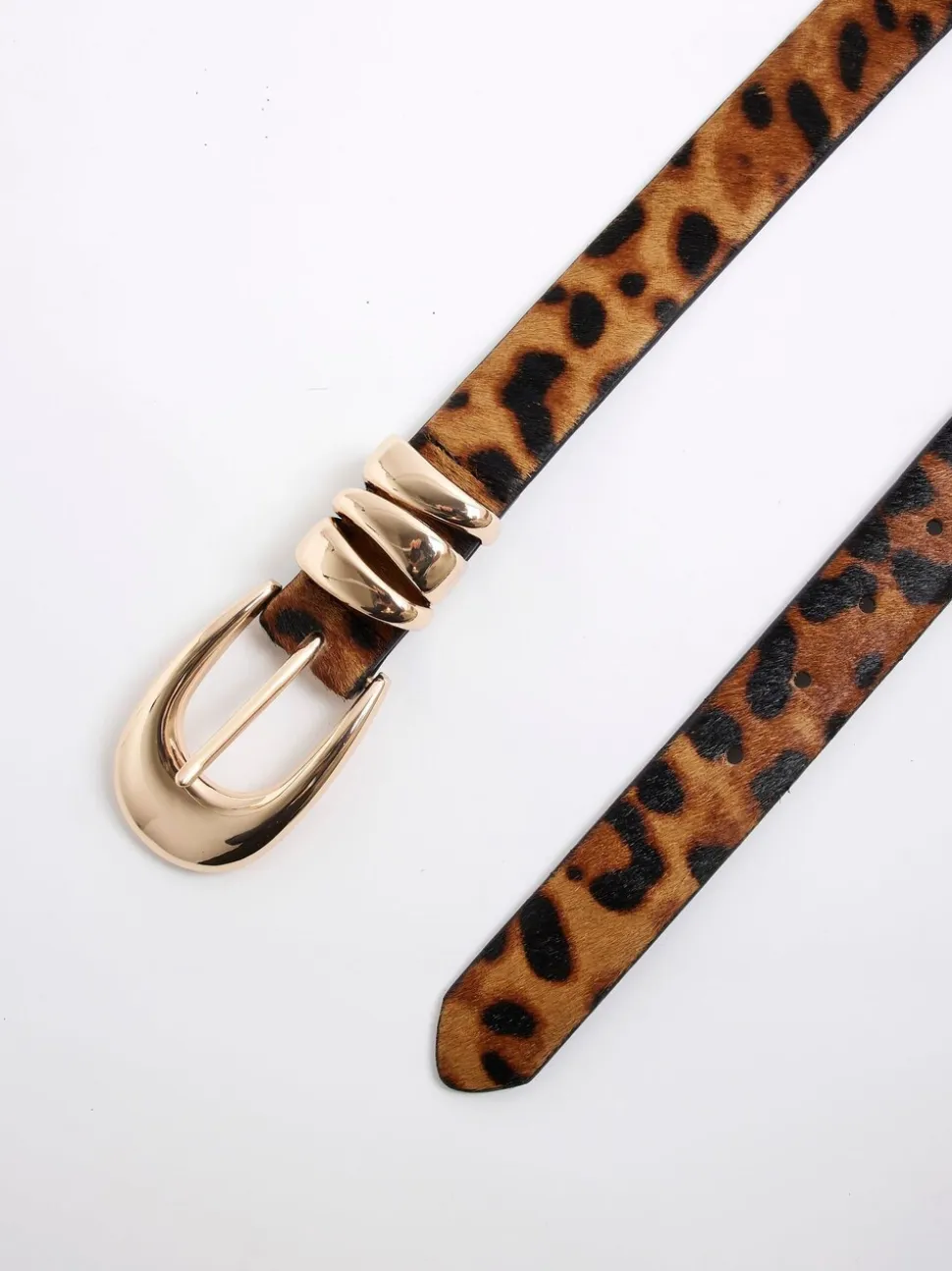 River Island Leopard Print Triple Keeper Belt