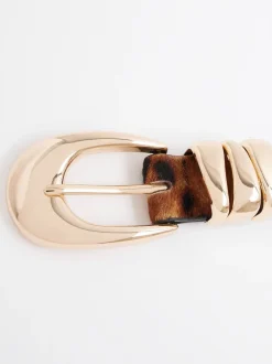 River Island Leopard Print Triple Keeper Belt