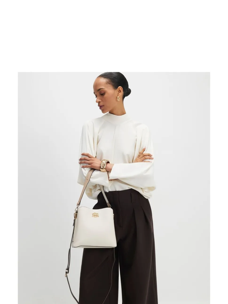 River Island Lock Front Bucket Bag