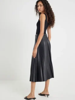River Island midirok van imitatieleer met plooien