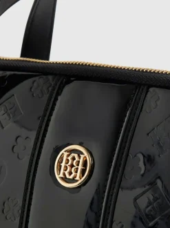 River Island Patent Monogram Laptop Case Bag