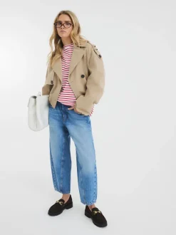 River Island Petite Barrel Jeans van 100% katoen met elastische taille