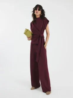 River Island Premium High Waisted Wide Leg Joggers