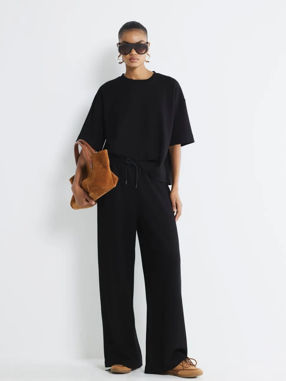 River Island Premium High Waisted Wide Leg Joggers