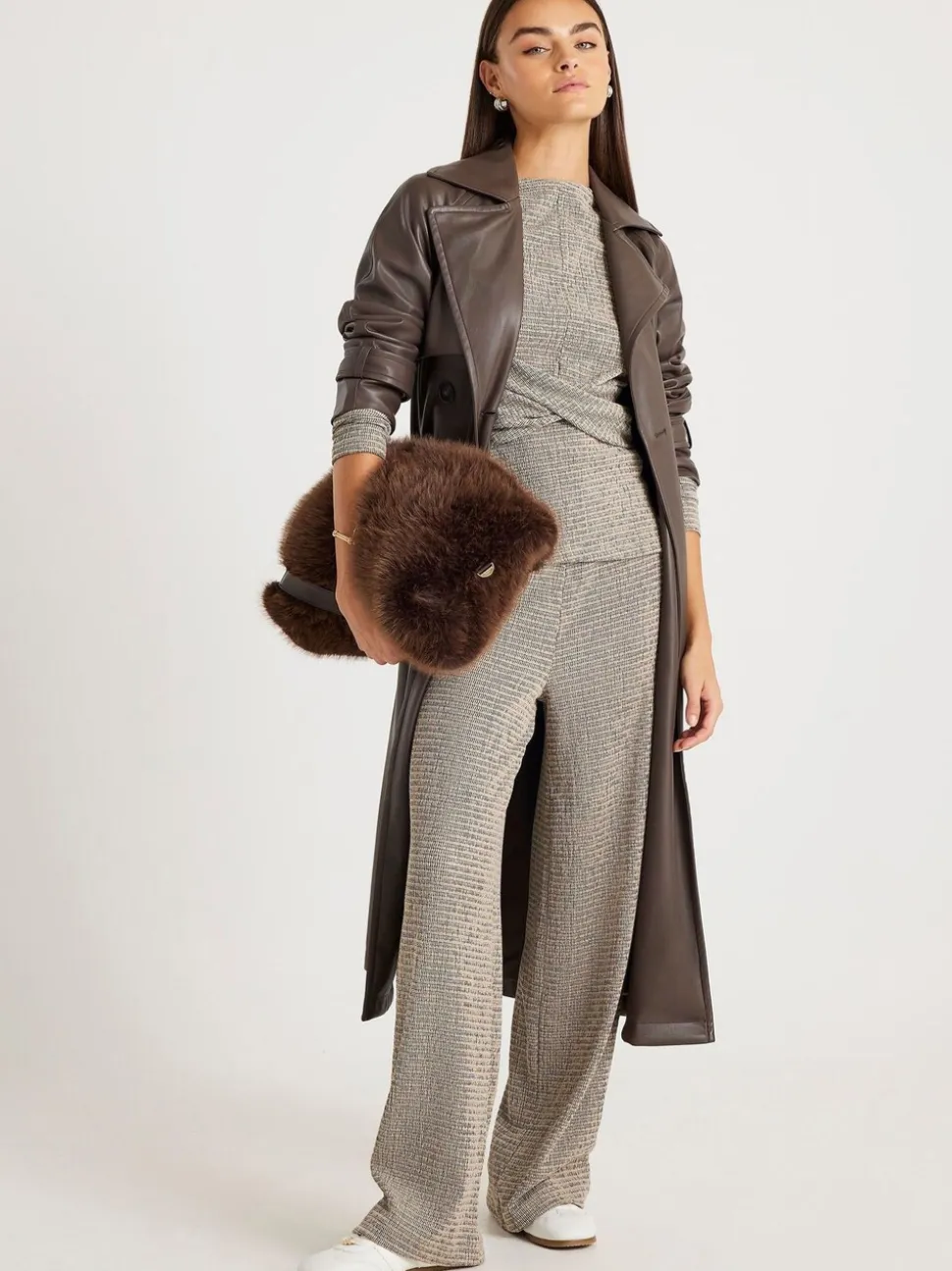 River Island Texture Wide Leg Relaxed Bottoms